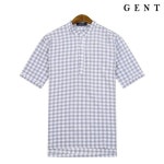 WIZWID:위즈위드 - [G.E.N.T:지이엔티]워싱 체크 헨리넥 반팔 셔츠 GS8220C WIZWID
