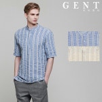 WIZWID:위즈위드 - [G.E.N.T:지이엔티]린넨 ST 헨리넥 반팔 셔츠 GS8222C WIZWID