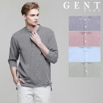 WIZWID:위즈위드 - [G.E.N.T:지이엔티]잔체크 헨리넥 7부 셔츠 GS8208C WIZWID