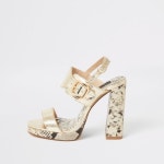 WIZWID:위즈위드 - [River Island:리버아일랜드]Gold Two Part Wide Fit Platform Sandals WIZWID