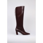 WIZWID:위즈위드 - [blanc sur blanc:블랑수블랑]Magot Long Boots Leather Burgundy WIZWID