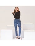 WIZWID:위즈위드 - [RYUL + WAI::률앤와이]TAPERED DESTROYED JEANS DEEP BLUE WIZWID
