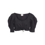 WIZWID:위즈위드 - [KHAITE:케이트]Frankie Cropped Gathered Cotton-Poplin Top WIZWID
