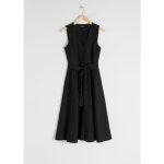 WIZWID:위즈위드 - [&OtherStories:앤아더스토리즈]Belted Linen Blend Midi Dress WIZWID