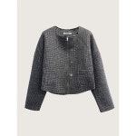 WIZWID:위즈위드 - [J.Chung:제이청]Roxy Square Neck Short Jacket_Black Check WIZWID
