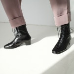 WIZWID:위즈위드 - [LEPOINT:르푸앙]Lace up ankle boots - Black WIZWID