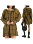 WIZWID:위즈위드 - [ILLUSTRIS ILLUSION:일루스트리스 일루전][일루스트리스일루전] MUSTARD CHECK DRESS WIZWID