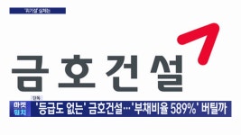 부채비율 589% 금호건설, 신용등급도 없는 이유 | 한국경제TV 부채비율 589% 금호건설, 신용등급도 없는 이유
