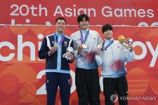 김영범, 남자 자유형 50ｍ 금메달…한국 수영 첫 금 | 연합뉴스