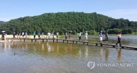 외나무다리 건너기 | 연합뉴스