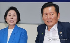 민주당 정청래 당대표 후보와 최민희 최고위원 후보 | 연합뉴스
