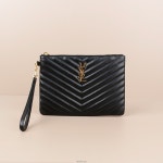 생로랑 쉐브론 모노그램 스트랩 클러치 스몰 블랙 금장 379039 CWU01 1000 | Saint Laurent : 여성클러치백 : in7407702007 - 필웨이... 