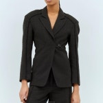 25 FW 가니 프린지 심 트위드 슈팅 블레이저 자켓 블랙 F9632 099 | GANNI : NN7450016931 - 명품의 가치를 더하다 : 필웨이