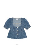 26 SS 가니 텍스처 데님 탑 J1819 TP450483884 | GANNI : 블라우스/셔츠 : NN7985679898 - 필웨이 | 믿을 수 있는 중고 명품