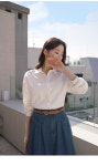 클릭앤퍼니 - 레달스티치 자수크롭셔츠