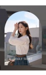클릭앤퍼니 - 레달스티치 자수크롭셔츠