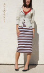 Striped High Waist Pencil Skirt Tailored Skirt Pocket by artaffect Striped High Waist Pencil Skirt, Tailored Skirt, Pocket Skirt... 