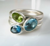 Stackable rings gemstone rings Aquamarine. by karenjohnsondesign Stackable rings, gemstone rings ,Aquamarine. peridot , London... 
