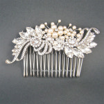 Wedding Hair Comb, Bridal Hair Accessories, Art Deco Ivory Swarovski Pearls Crystal Rhinestone Bridal Combs Wedding Headpieces H1026