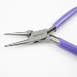 Round Jewelry Making Pliers - Beadsmith Pliers - Super Fine Round Nose Pliers with Purple PVC Handle -  Polished Steel - Sku: 501002