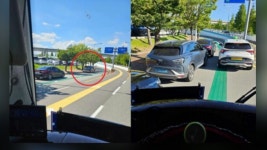 김해공항 입구 막은 민폐 차량 사흘 만에 이동…과태료 12만원 | 연합뉴스