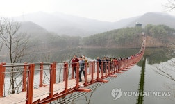 파주 마장호수 흔들다리 개장 | 연합뉴스