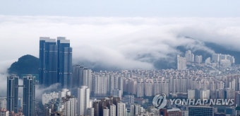 ′그림같은 해무의 습격′…부산 도심 덮친 해무 | 연합뉴스
