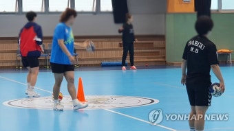 훈련하는 대구시청 여자 핸드볼팀 | 연합뉴스