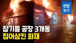 [영상] 충주 참기름공장서 불…기숙사 있던 직원이 신고 | 연합뉴스