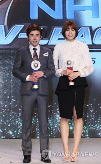 2014-2015 V리그 시상식 남녀 신인선수상 | 연합뉴스