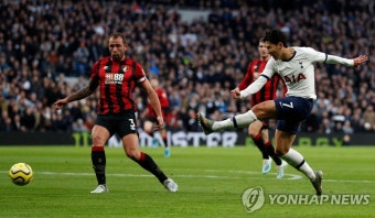 본머스전 홈경기 슈팅하는 손흥민 | 연합뉴스