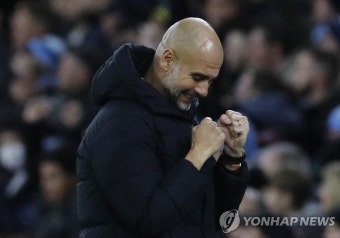 EPL 역대 최소 경기로 팀 500득점 달성한 과르디올라 맨시티 감독 | 연합뉴스