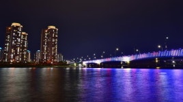 다채로운 빛 향연…포항 형산강 연일대교에 경관조명 | 연합뉴스