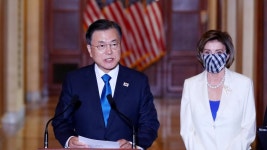 [녹취구성] 문대통령 한미 대화, 전 세계 연대 이끄는 계기 되길 | 연합뉴스