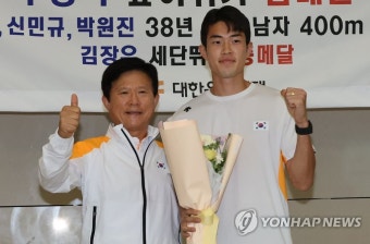 아시아육상선수권 남자 세단뛰기 동메달 차지한 김장우 | 연합뉴스
