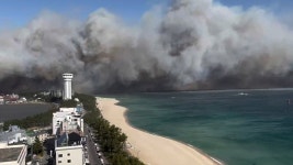 강원 강릉시 난곡동 산불…강풍 타고 민가 확산 | 연합뉴스