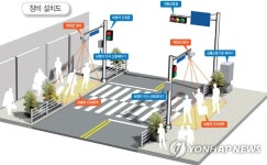 적외선센서 방식 보행자 자동인식 신호기 구성도 | 연합뉴스
