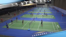 [스포츠영상] 아크릴 판이 설치된 배드민턴 경기장 | 연합뉴스