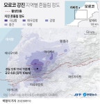 [그래픽] 모로코 강진 지역별 흔들림 정도 | 연합뉴스