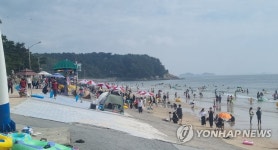 폭염 속 보령 대천해수욕장 피서 인파 | 연합뉴스