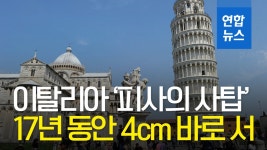 [영상] 기울기 멈춘 피사의 사탑…17년간 4㎝ 바로 서 | 연합뉴스