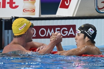김우민, 세계수영선수권 자유형 400ｍ 금메달…박태환 후 13년만(종합) | 연합뉴스
