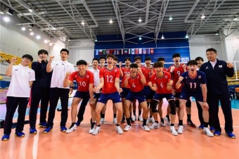 한국 남자배구, U-21 세계선수권서 바레인 꺾고 7위로 마감 | 연합뉴스