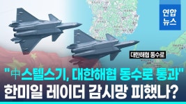 [영상] 中 스텔스기, 대한해협 동수로 통과…한미일 레이더 피했나? | 연합뉴스