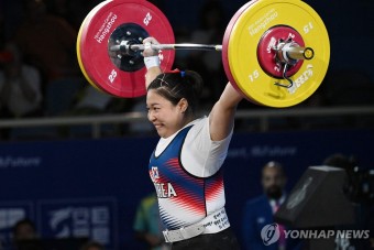 역도 여자 76급 동메달 차지한 김수현 | 연합뉴스