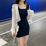 블러핏 재입고완료💗 [ 부유방 커버 ] 마시 스퀘어 나시 미니 원피스