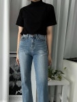 라모드앤제이 [5color,컬러리뉴얼] 모아나 반목넥 니트 반팔 티셔츠 터틀넥 목폴라 여리여리핏 스판함유