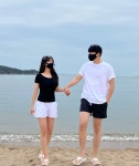 민민커플 빠른출고[19컬러/S~XL까지] 3부 형광 밴딩 숏팬츠 비치 반바지 남녀공용 커플바지