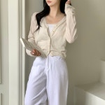 더멋 [린넨/여름에도-쭉!]린넨 베이직 브이넥 가디건