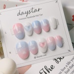 데이스타네일 샤이닝노을 마블네일 수제네일팁 데이스타네일 샤이닝노을  마블네일 수제네일팁